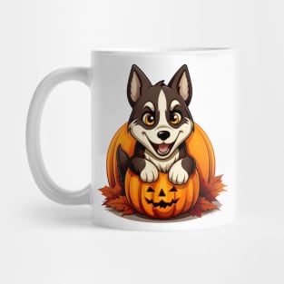 Siberian Husky Dog inside Pumpkin #1 Mug